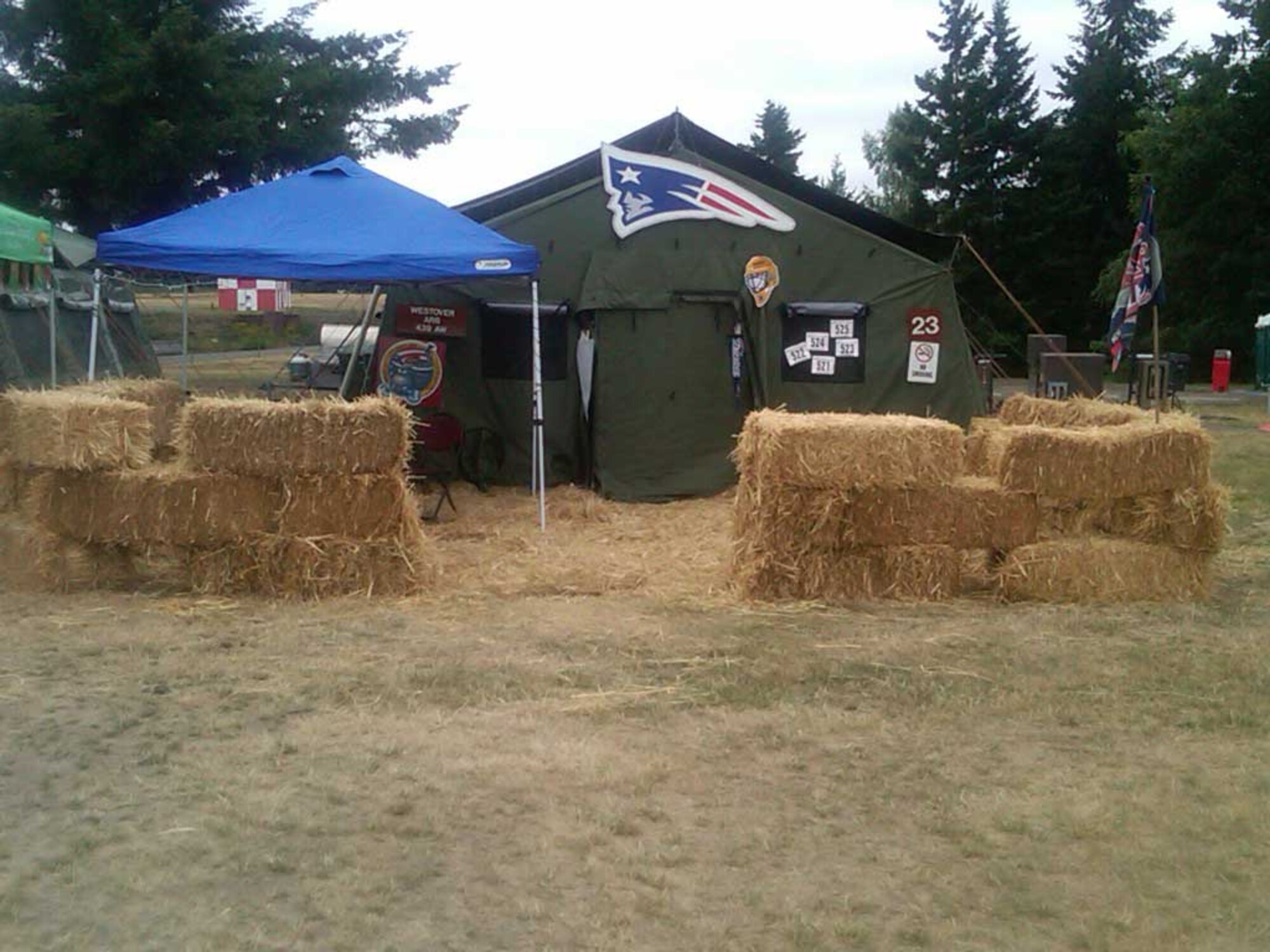 This western-style "headquarters" houses the 439th Airlift Wing's Rodeoteam, which arrived at Joint Base McChord-Lewis, July 23. The Airmen fromWestover and from around the world, including seven international teams, areparticipating in the biennial competition that focuses on mission readiness,featuring airdrops, aerial refueling and other events that showcase theskills of mobility crews. Rodeo 2011 kicked off here July 24. (photo by 2ndLt. Andre Bowser)