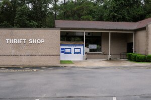 The Charleston branch of the Navy Wives Clubs of America operates the Castaway Thrift Shop on Fletcher Street at Joint Base Charleston-Weapons Station.  The thrift shop is open Tuesdays, Thursdays and Saturdays from 10 a.m. to 2 p.m. for patrons to show while donations are always accepted in the large, white donation box located at the front of the building. The NWCA uses their proceeds to extend relief assistance to service members and their families in need. (U.S. Navy photo/Mass Communication Specialist 3rd Class Brannon Deugan)