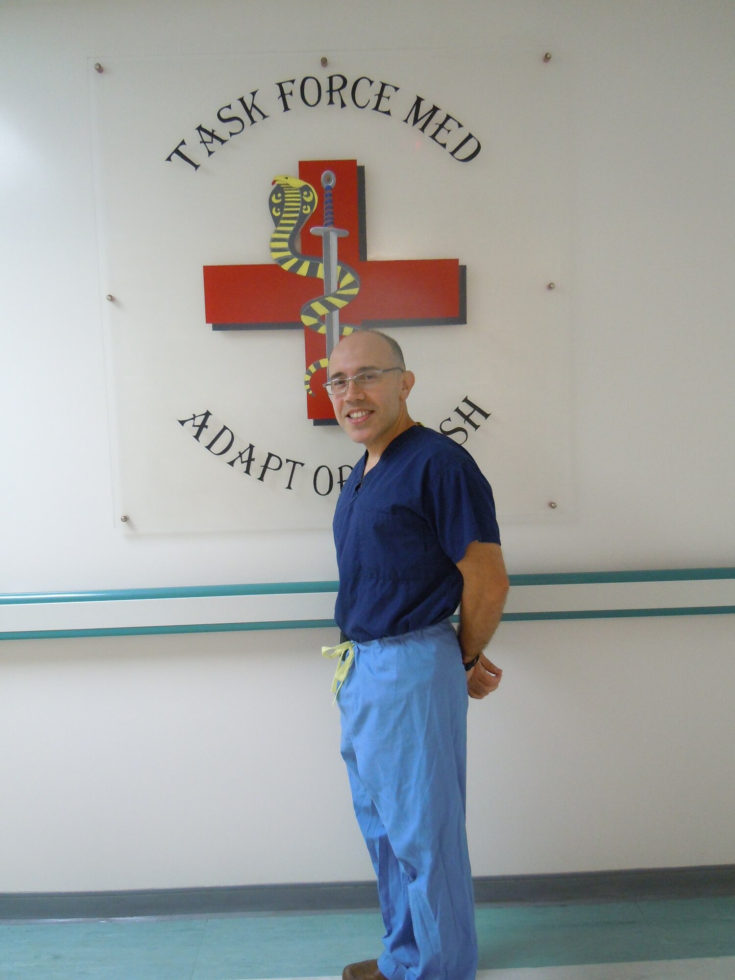 Air Force Lt. Col. (Dr.) Carlos Ayala, 455th Expeditionary Medical Group, chief of ear nose and throat/facial plastic surgery, at the Craig Joint Theater Hospital Here.  Ayala serves as the only facial plastic surgeon in Afghanistan and provides care to local nationals, Afghan National Police and U.S. service members who have experienced head or neck trauma. (Courtesy Photo)