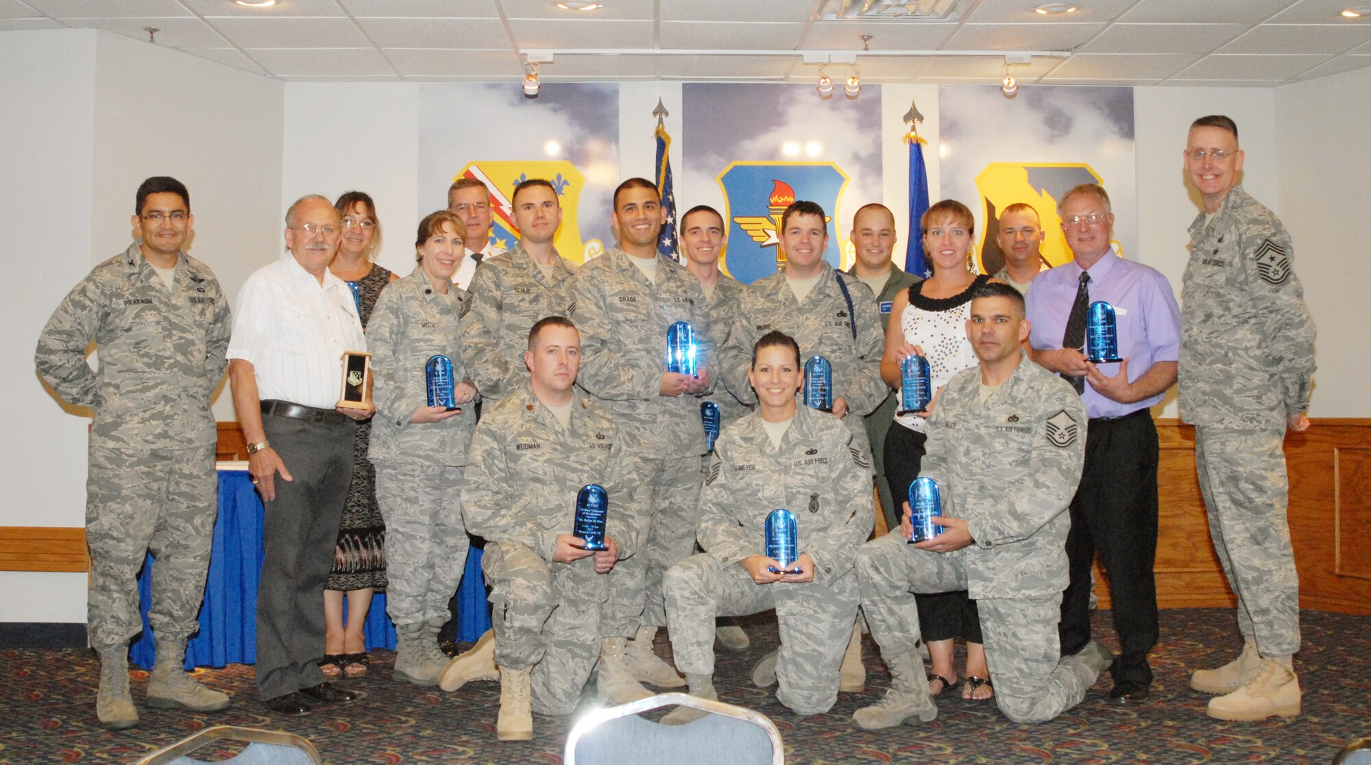SHEPPARD AFB, Texas - Attendees and several award winners of the 82 Training Wing Quarterly Awards Ceremony, held on July 28th, 2011 at the Sheppard Club (U.S. Air Force photo by Danica Cho).