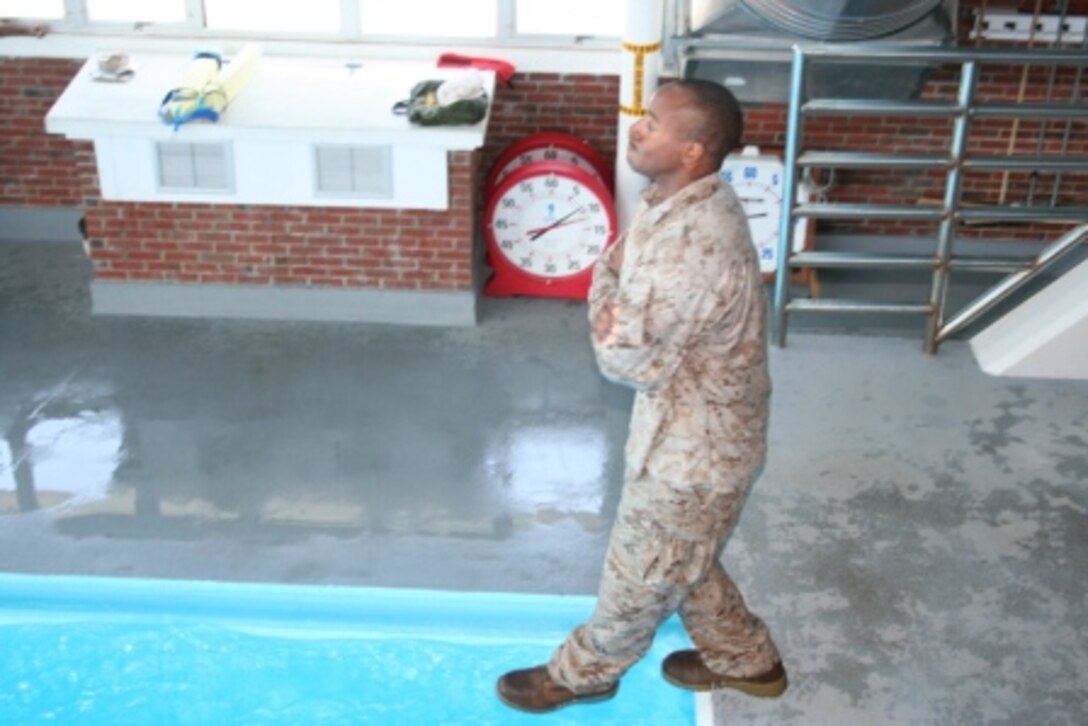 Marines training in pool.