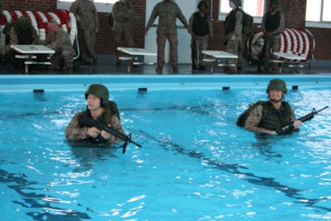 Marines training in pool.