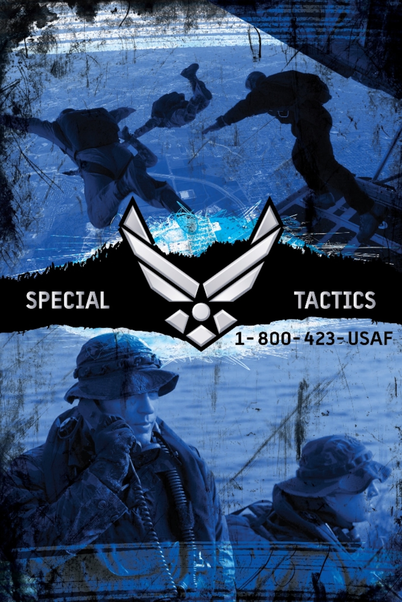 Tech. Sgt. David Hahn, Charlotte, N.C. MEPS liaison supervisor, has designed many billboards and posters including this Battlefield Airmen poster. Hahn is a self taught graphic artist who offers his hobby to the Air Force to assist recruiting efforts. (U.S. Air Force graphic/Tech. Sgt. David Hahn)