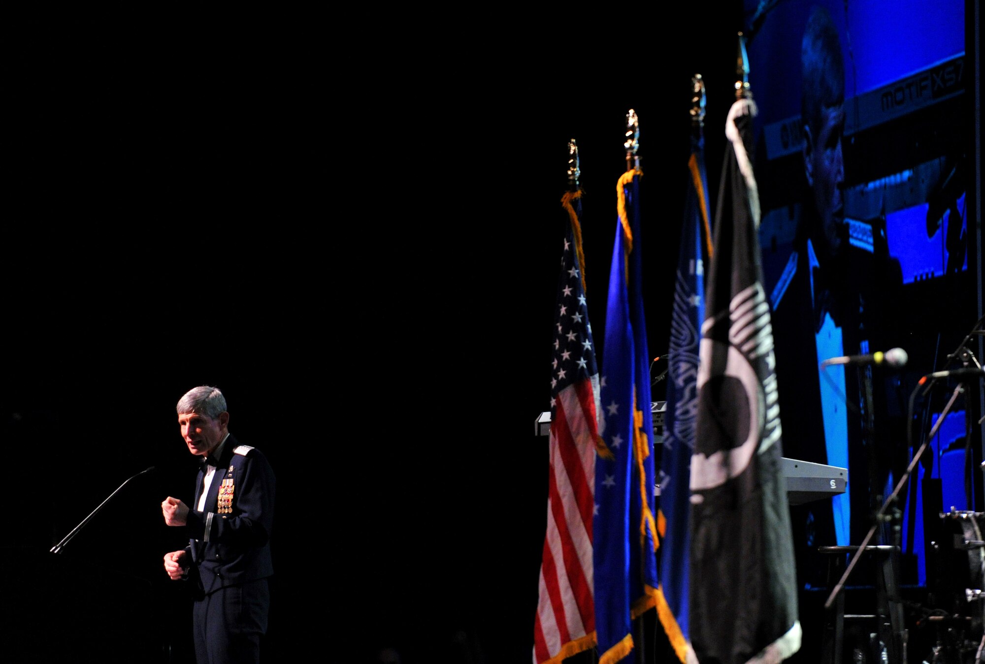 Air Force Chief of Staff Gen. Norton Schwartz discusses the future of the Air Force, the need for resiliency, and initiatives for supporting Airmen and their families at an Air Force Sergeants Association awards banquet July 27, 2011, at the Grand Hyatt Hotel in San Antonio.  Airmen gathered in San Antonio to celebrate the 50th anniversary of AFSA at the association’s Professional Airmen’s Conference.  (U.S. Air Force photo/Tech. Sgt. Rey Ramon)