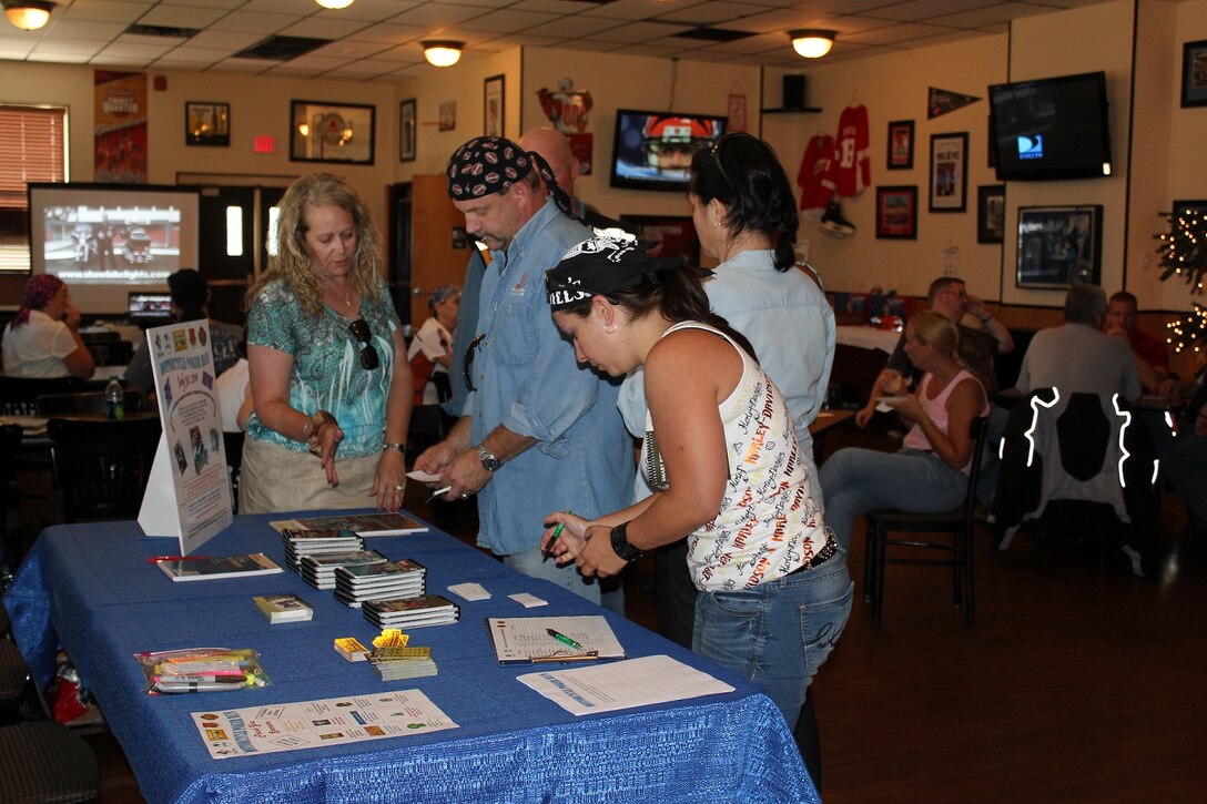 A Motorcycle Mentorship Poker Run was hosted by the 127th Wing Safety Office and the Detroit Arsenal Safety Office, and started at Selfridge Air National Guard Base, Mich., July 30.  The Poker Run kicked off at 11 a.m., after a registration breakfast at the Patriot Pub on the base. Riders had to perform T-CLOCS (Tires and wheels, Controls, Lights, Oil, Chassis, and Stand) inspections on their bikes. T-CLOCS was developed by the Motorcycle Safety Foundation to assist riders in completing a comprehensive pre-ride inspection of their bikes' critical systems.  (USAF photo by Capt. Penny Carroll)