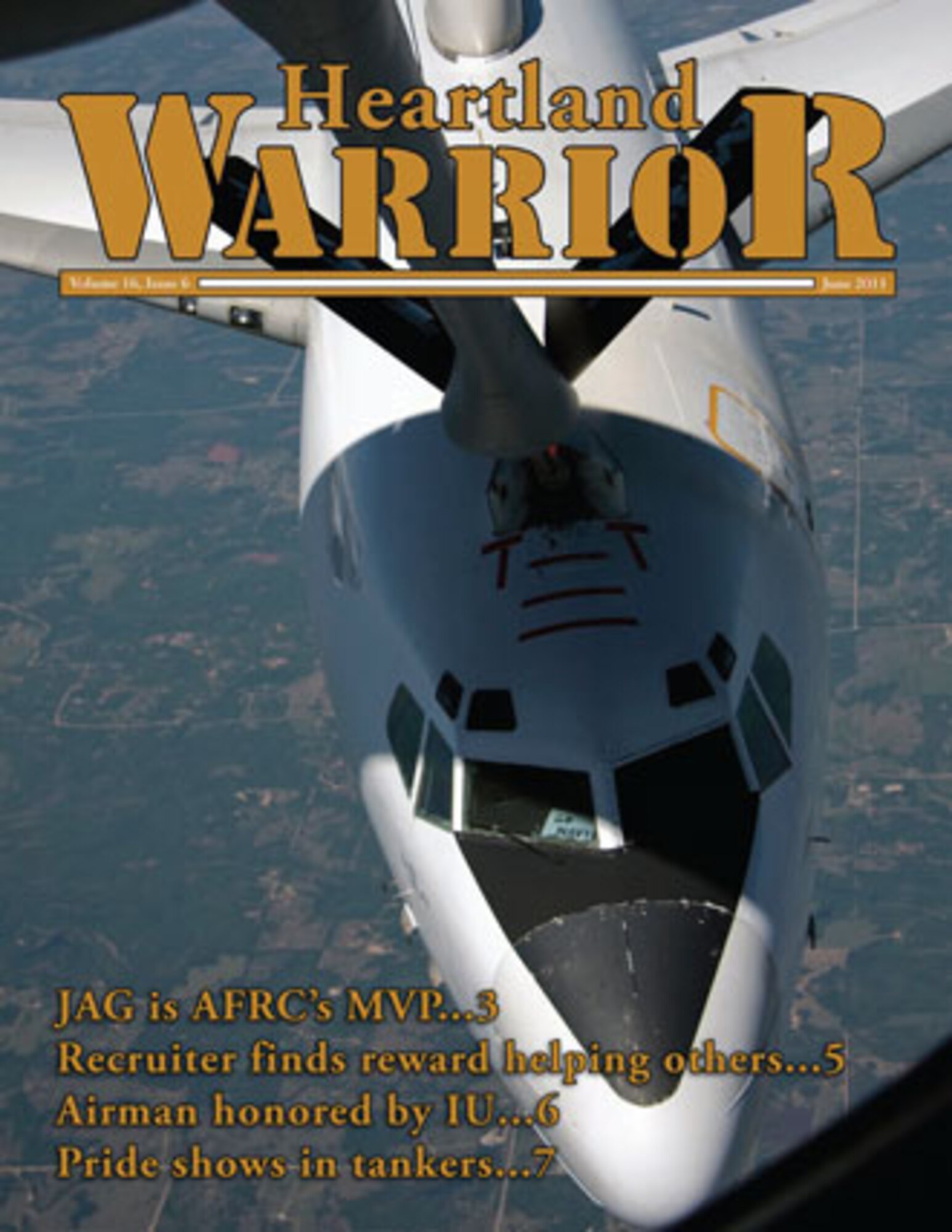 GRISSOM AIR RESERVE BASE Ind., The Heartland Warrior is the official E-paper of the 434th Air Refueling Wing at Grissom ARB. The June issue contained nine pages of news, photos and information. (U.S. Air Force graphic)