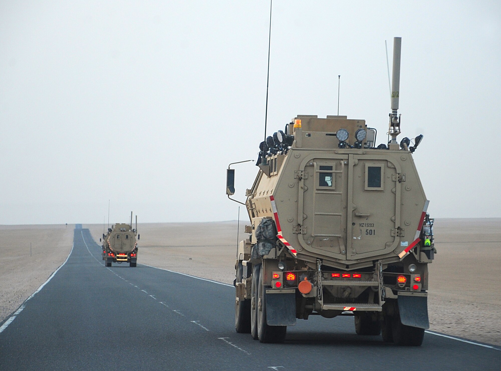 Airmen return to base following a convoy mission May 4, 2011, in Southwest Asia. (U.S. Air Force photo/Senior Airman Cynthia Spalding)