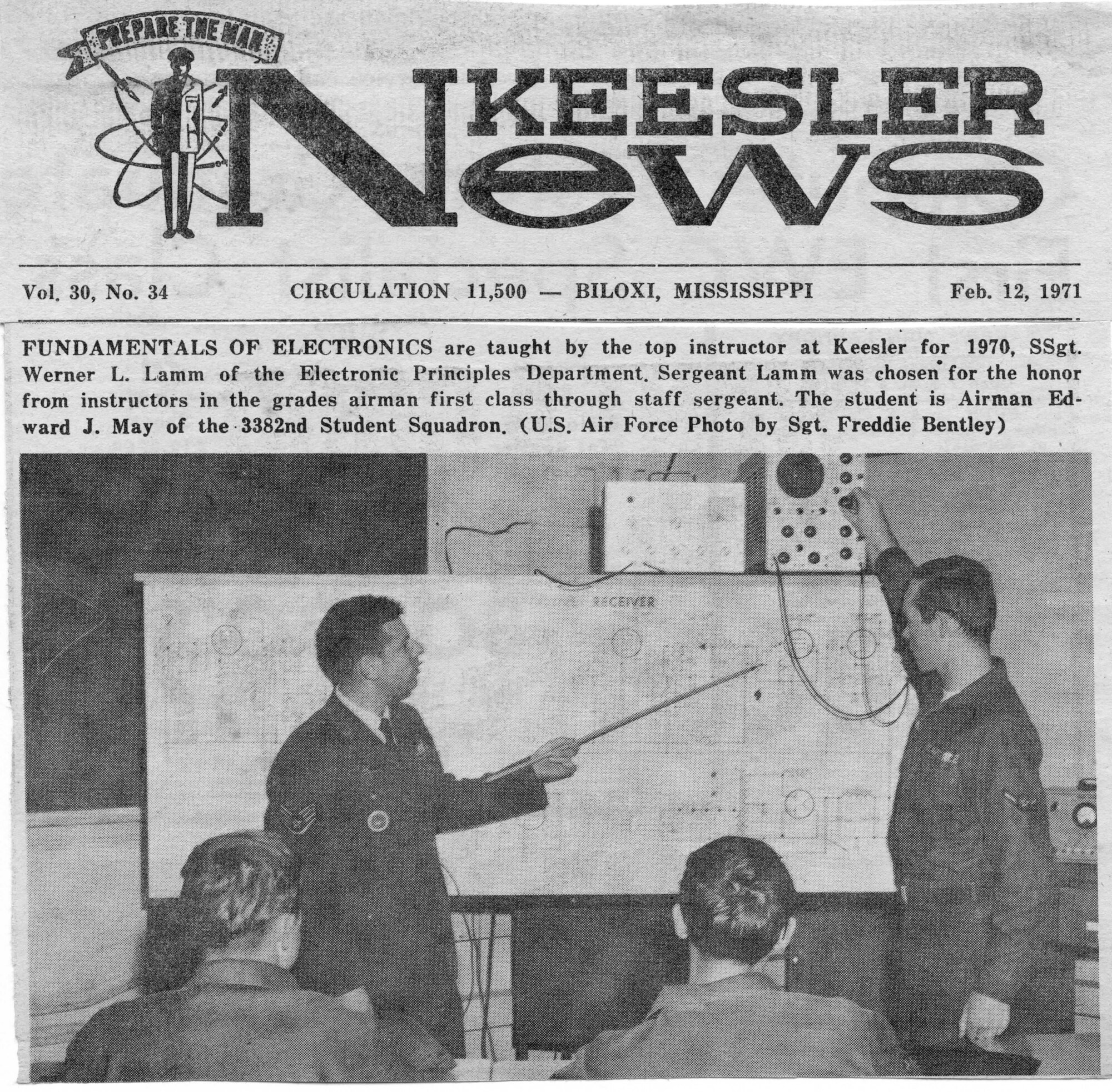 Sergeant Lamm was Keesler’s instructor of the year in 1970. He retired from active duty in 1986 as a senior master sergeant.  (Courtesy photo)