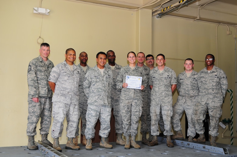 Airman 1st Class Allison Gedridge, 36th Munitions Squadron equipment maintenance crew member, was awarded Andersen's Best here May 19.
