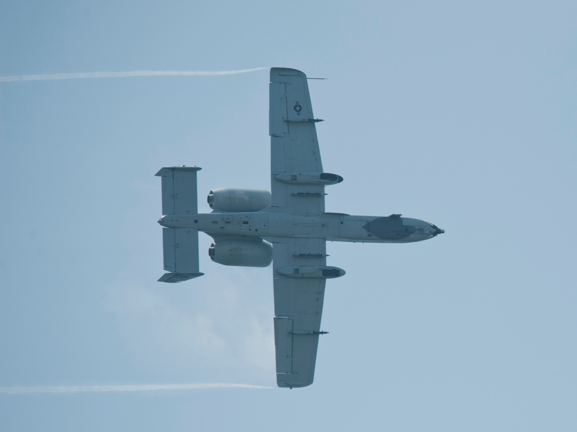 JONES BEACH STATE PARK, N.Y. -- An A-10C Thunderbolt II flown by Maj. Dylan Thorpe, A-10 East Demonstration Team pilot, flies through the skies of Jones Beach during an air show May 29. Air show season typically begins in March and ends in November. The demo team performs at 25 to 35 air shows a year. (U.S. Air Force photo/Staff Sgt. Jamal D. Sutter)(RELEASED)