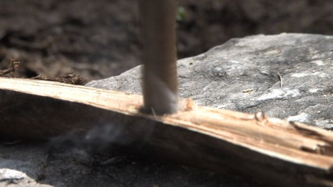 The 934th Operations Group, SERE (Search, Escape, Survival and Evasion) 

instructor, Staff Sgt. Adam Craft conducts survival skill techniques at the Arden 

Hills training area with aircrew members from the 934th Aeromedical 

Evacuation Squadron. Survival skills training is required for all aircrew members. (Air Force Photo/Wendy Cormier)

Their focus was prioritizing their needs, navigation and fire starting techniques.
