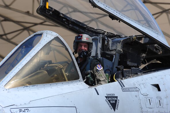 Col. William DeMaso, 23rd Wing vice commander, sits in the cockpit of an A-10C Thunderbolt II after returning from his final flight at Moody Air Force Base, Ga. June 2. Colonel DeMaso has flown over 2,000 hours in the F-15E Strike Eagle and A-10 Warthog. (U.S. Air Force photo/Senior Airman Stephanie Mancha)(RELEASED) 
