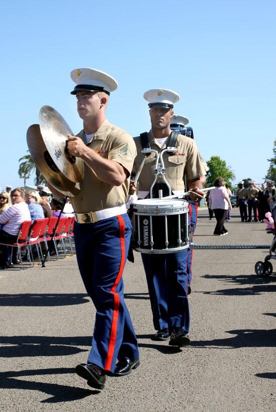 Marine Band San Diego gets ready to perform the Summer Concert June 4 at Summer Fest aboard Marine Corps Recruit Depot San Diego. This is the first year that both the Summer Concert and family day has been combined into one event.