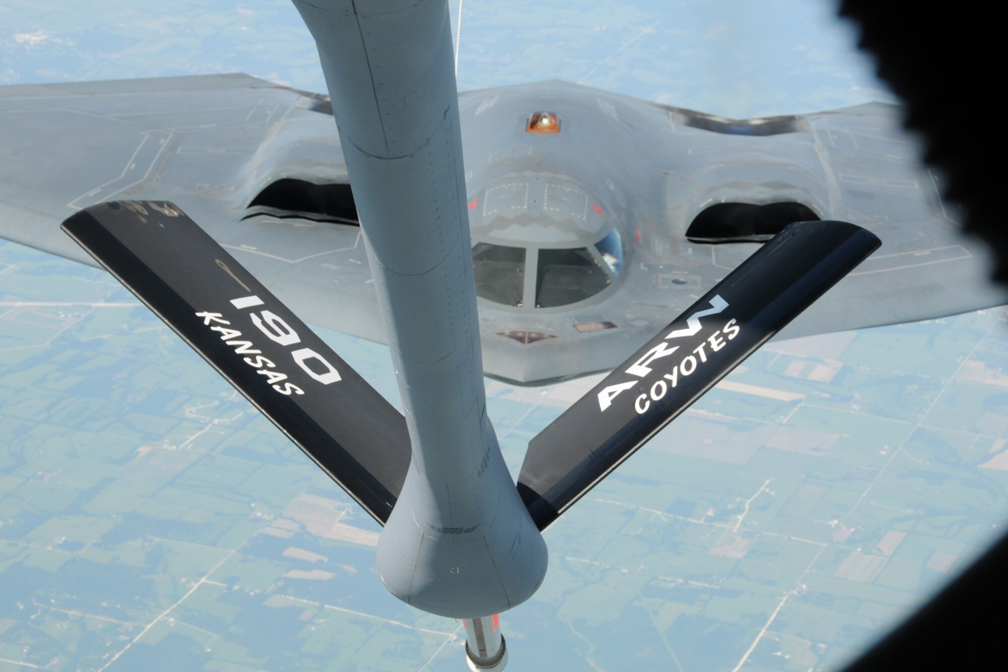 Area clergy got a special treat during their orientation flight on June 4 - watching the in-flight refueling of a 158,000 pound B-2 Spirit. And, not just any B-2, but one being flown by Lt. Gen. Harry “Bud” Wyatt, Director-Air National Guard.  