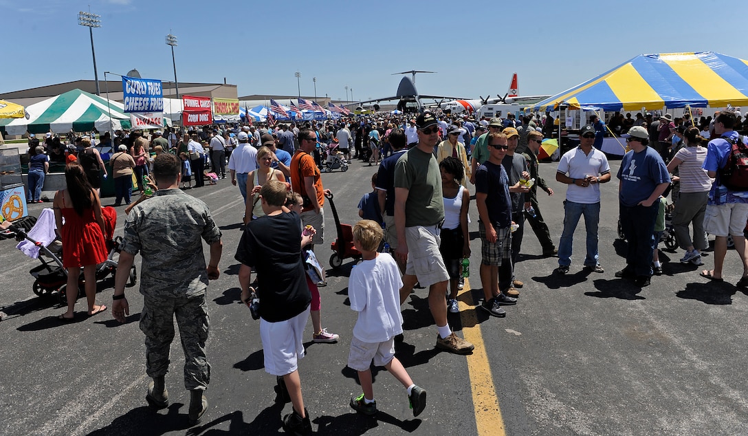 Visitors view a variety of static aircraft and aerial demonstrations at the 2011 Dakota Thunder airshow at Ellsworth Air Force Base, S.D., June 4, 2011.  The event drew in nearly 40,000 people. (U.S. Air Force photo/Staff Sgt. Marc I. Lane)