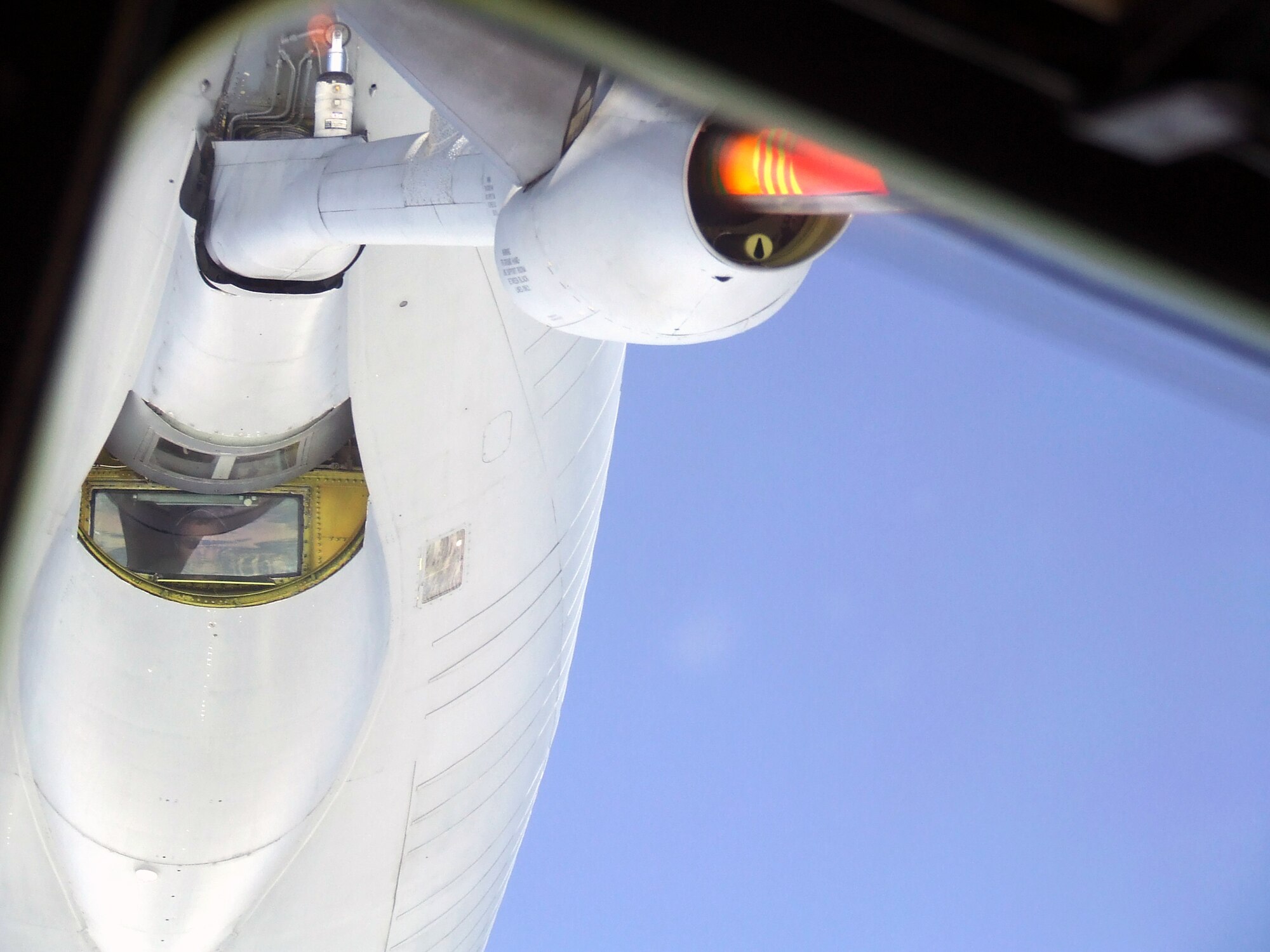 A KC-135R Stratotanker from the 157th Air Refueling Wing of the New Hampshire Air National Guard at Pease Air National Guard Base, N.H., refuels a C-5M Super Galaxy from Dover Air Force Base, Del., over northern Canada on June 5, 2011. The C-5M's mission was to complete the first Arctic overflight from Dover AFB to Bagram Airfield, Afghanistan. The plane successfully landed at Bagram just over 15 hours after take-off on June 6, 2011. (U.S. Air Force Photo/Master Sgt. Scott T. Sturkol)