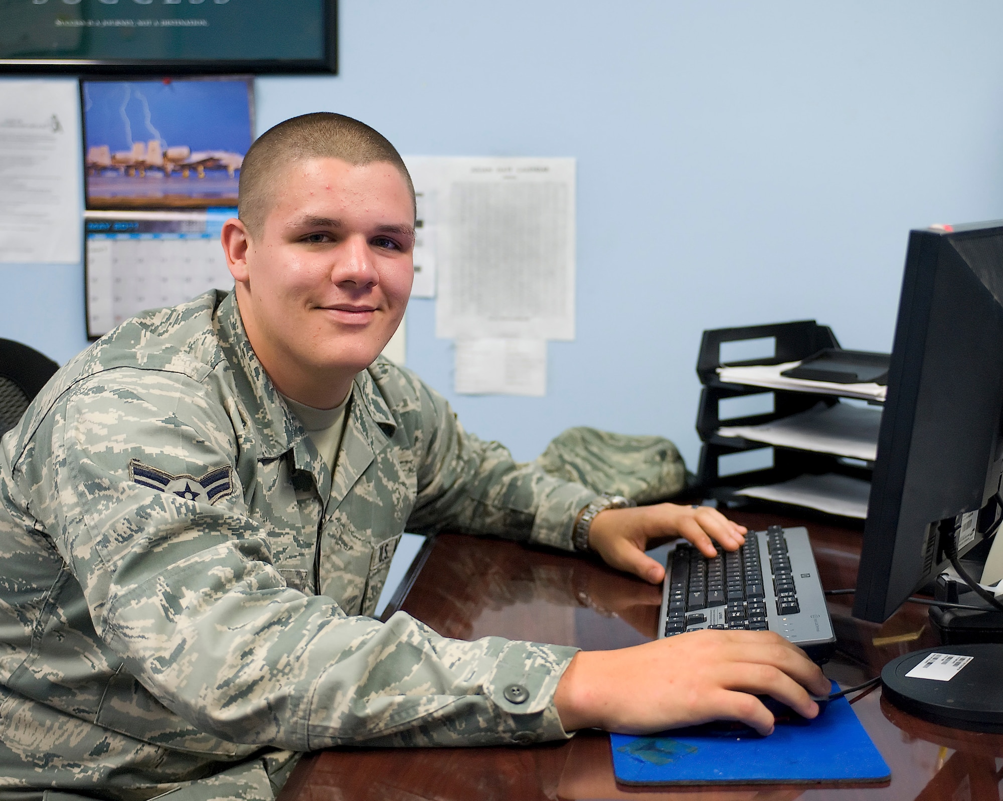 Airman 1st Class Gregory Adams, Airman of the Week June 10, 2011. (U.S. Air Force photo by Steve Kotecki)