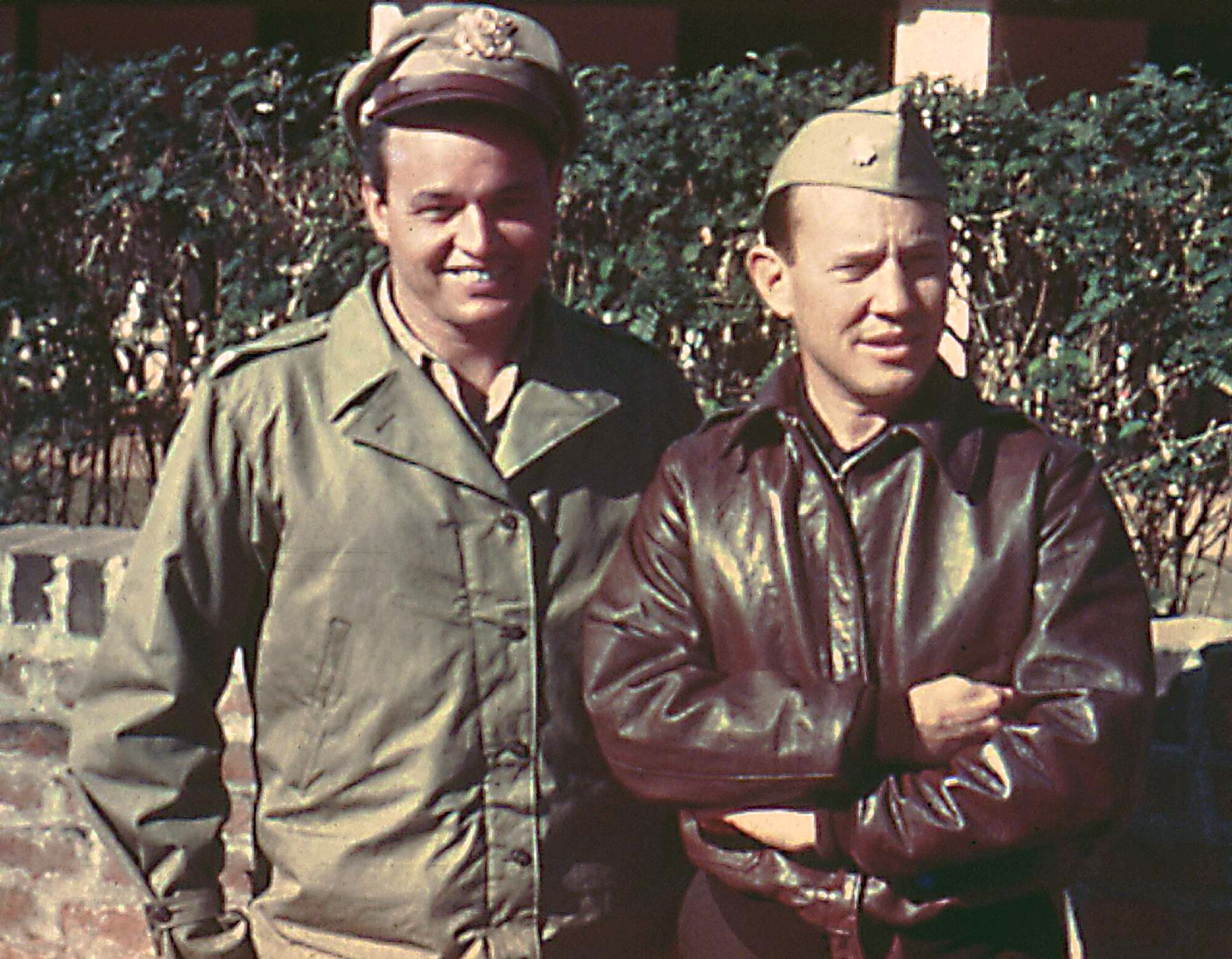 Col. Philip Cochran and then-Lt. Col. John Alison, commanders of the 1st Air Commando Group.