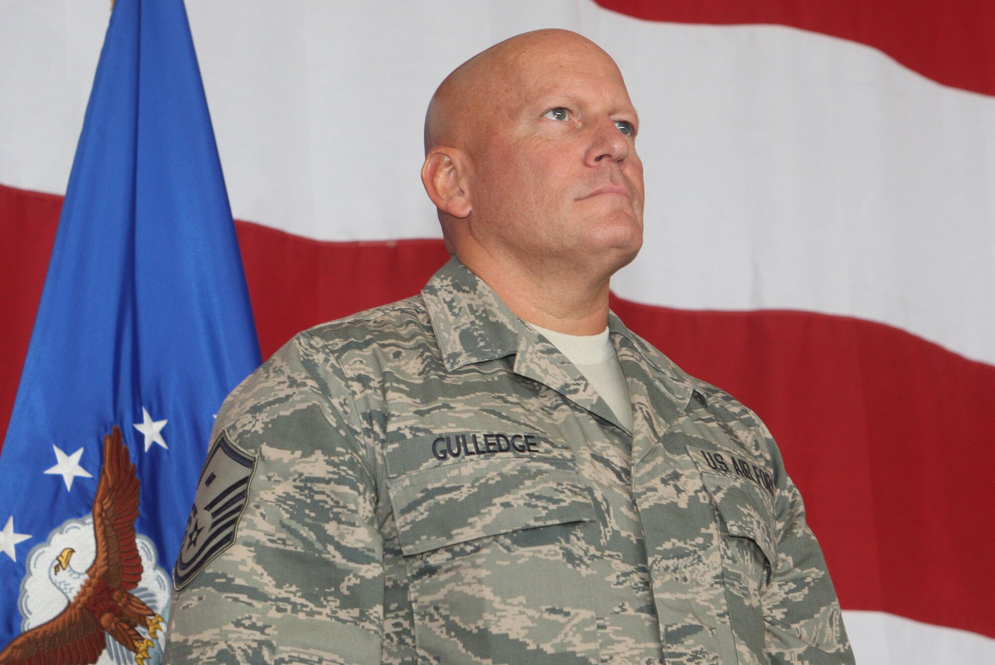 Master Sgt. Charles L. Spruill (Gulledge), First Sergeant, 94th Aeromedical Staging Squadron, one of the first recipients of the 94th Airlift Wing "Linebacker Award" presented June 5. (U.S. Air Force Photo/Don Peek)