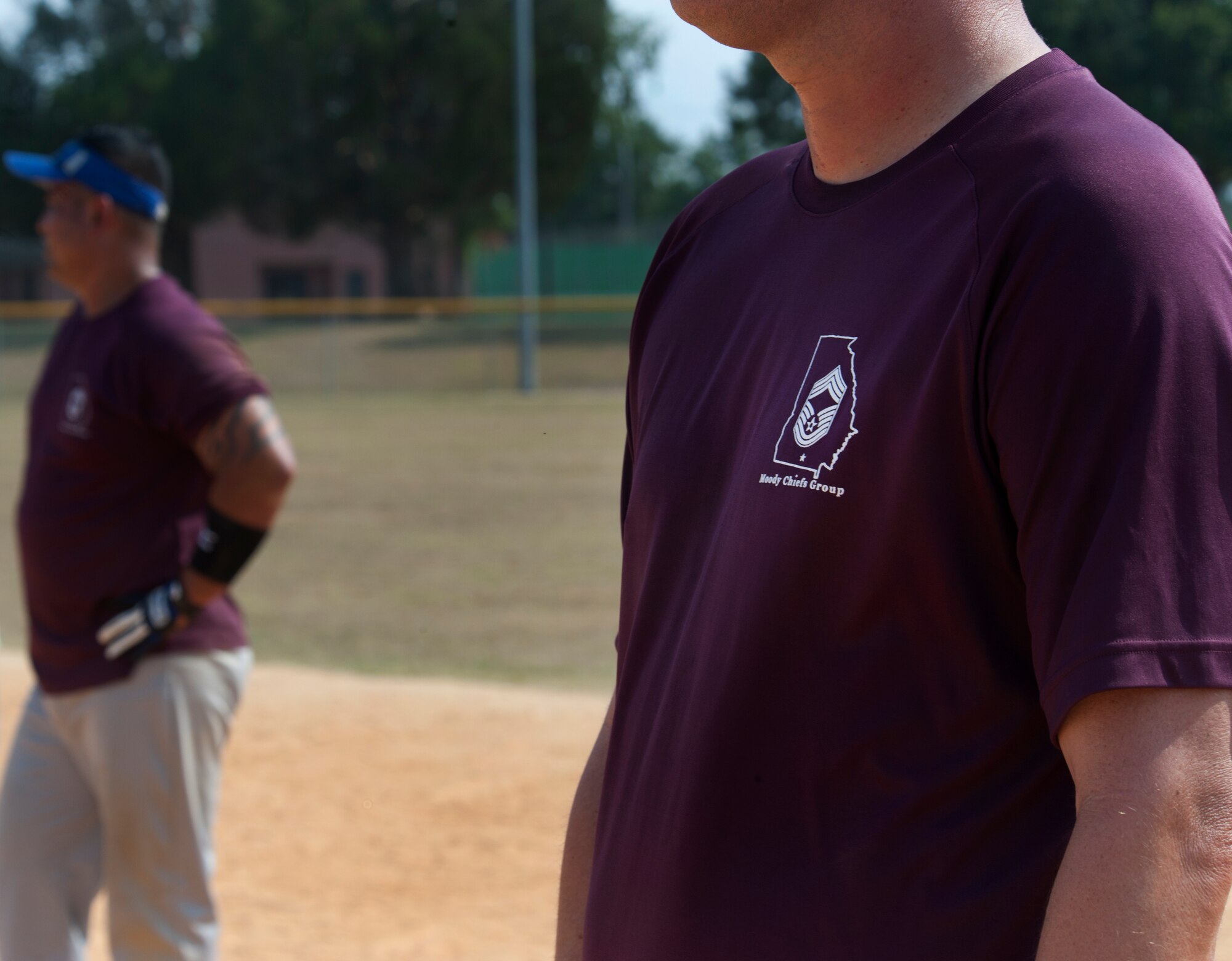 The Chiefs wait their turn to bat during the Chiefs vs. Eagles softball game June 3, at Moody Air Force Base Ga. The Chiefs play the Colonels every year.(U.S. Air Force photo/Airman 1st Class Jarrod Grammel)(RELEASED)