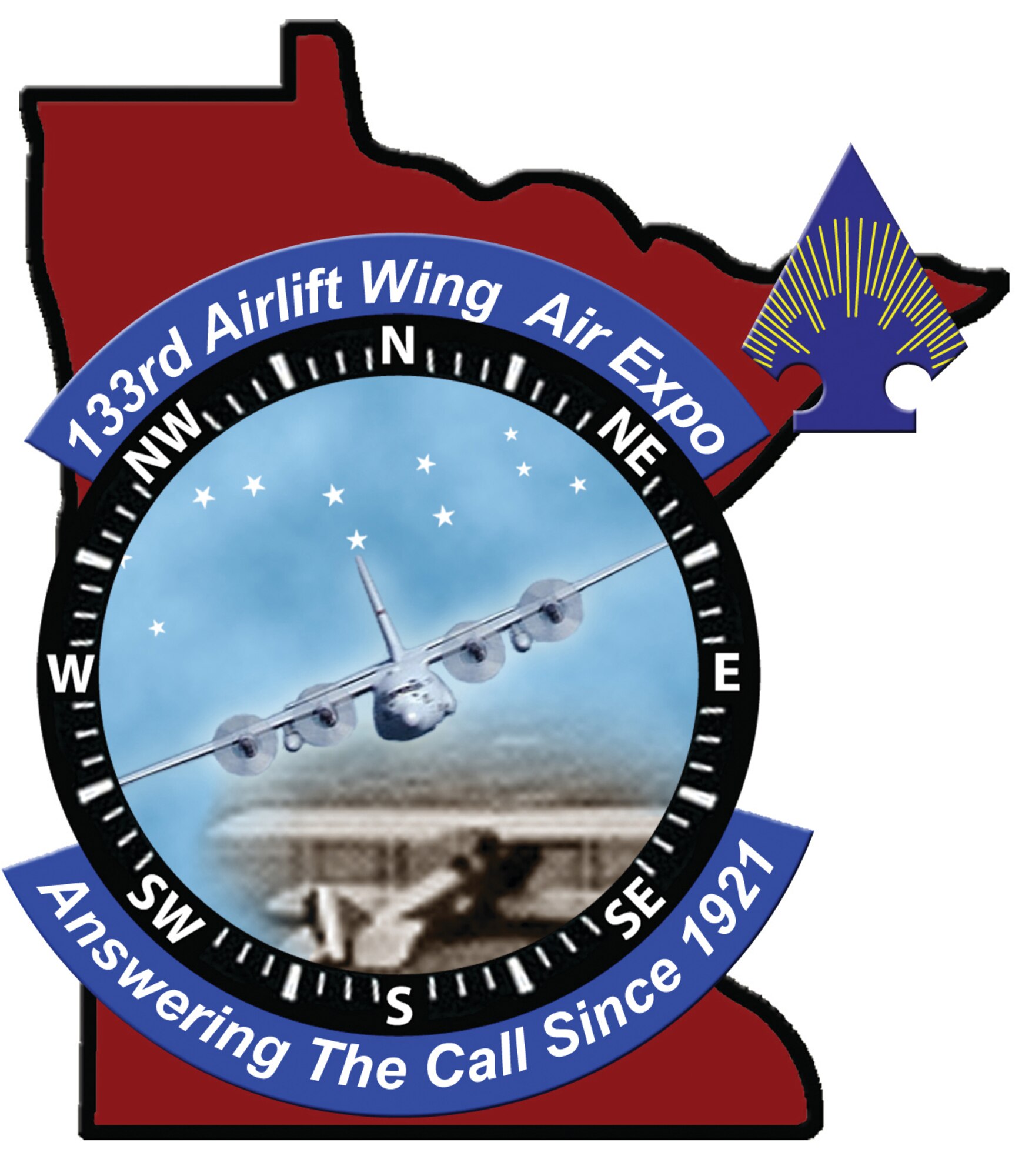 Designed by the 133rd Airlift Wing Public Affairs Office this logo was made to advertise the calibration of our wings 90th anniversary.