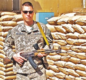 Master Sgt. Adam Brownley is deployed from the 439th Supply Chain Operations Squadron to the Joint Coordination Center as the J4 senior noncommissioned officer. (Courtesy photo) 
