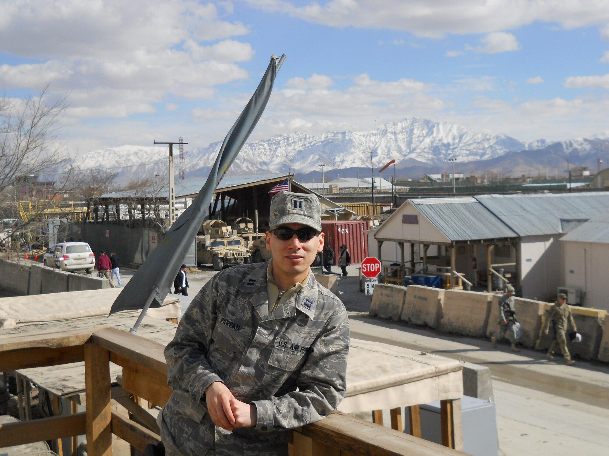 Capt. Javier Farfan is deployed from the 633d Air Base Wing Judge Advocate office to serve as a JA for the Joint Task Service Contracting Command. (Courtesy photo)