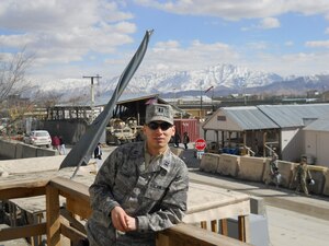 Capt. Javier Farfan is deployed from the 633d Air Base Wing Judge Advocate office to serve as a JA for the Joint Task Service Contracting Command. (Courtesy photo)