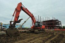 MINOT AIR FORCE BASE, N.D. – Construction of the new dormitory is well underway in the insulation process here June 07 here. Construction to help foster a better quality of life for Air Force Global Strike Command Airman began early March and projected to finish by May. (U.S. Air Force Photo/Senior Airman Jesse Lopez)