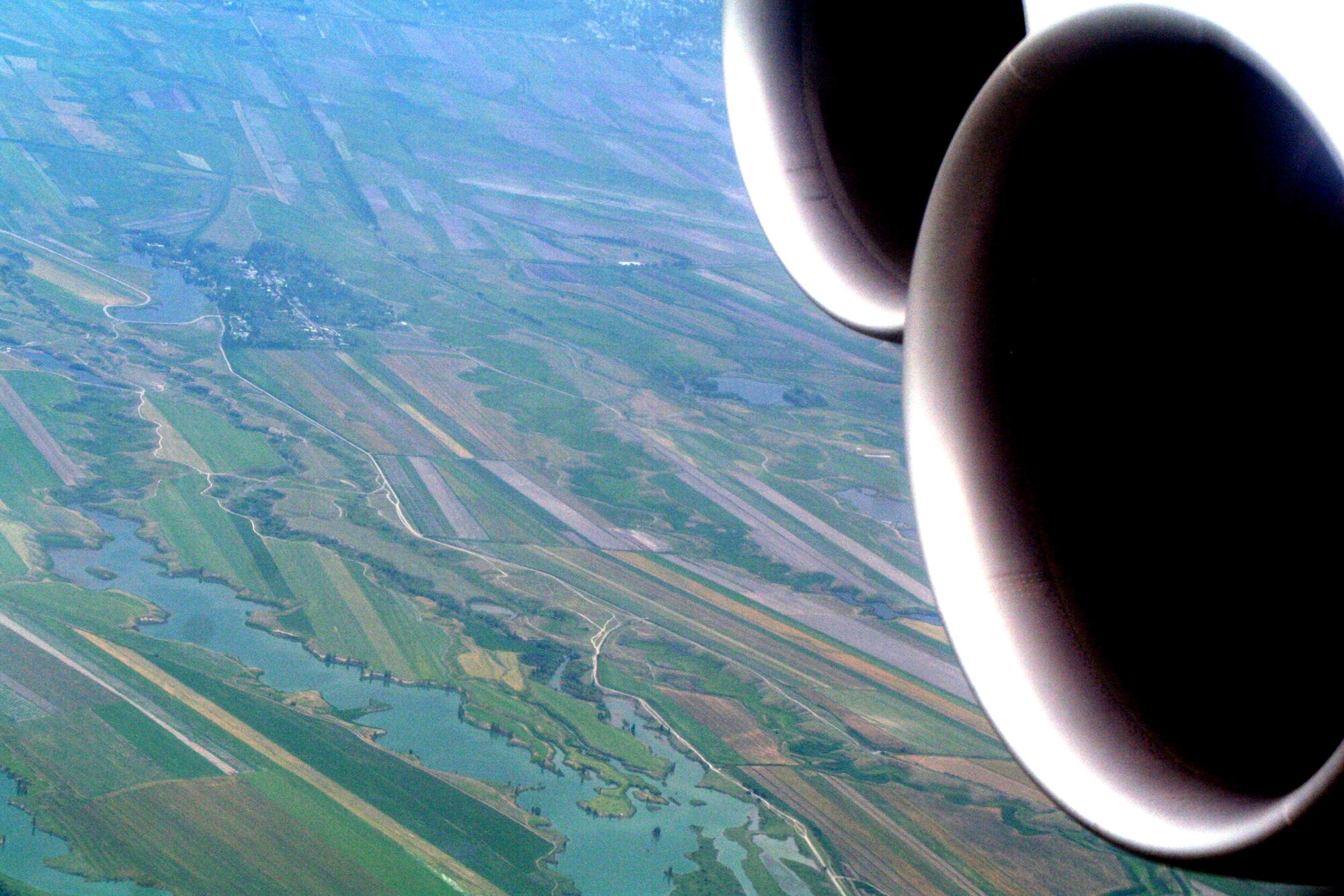Thne countryside of Kygyzstan can be seen through the window of a C-5M Super Galaxy during an airlift mission on June 7, 2011.  (U.S. Air Force Photo/Master Sgt. Scott T. Sturkol)