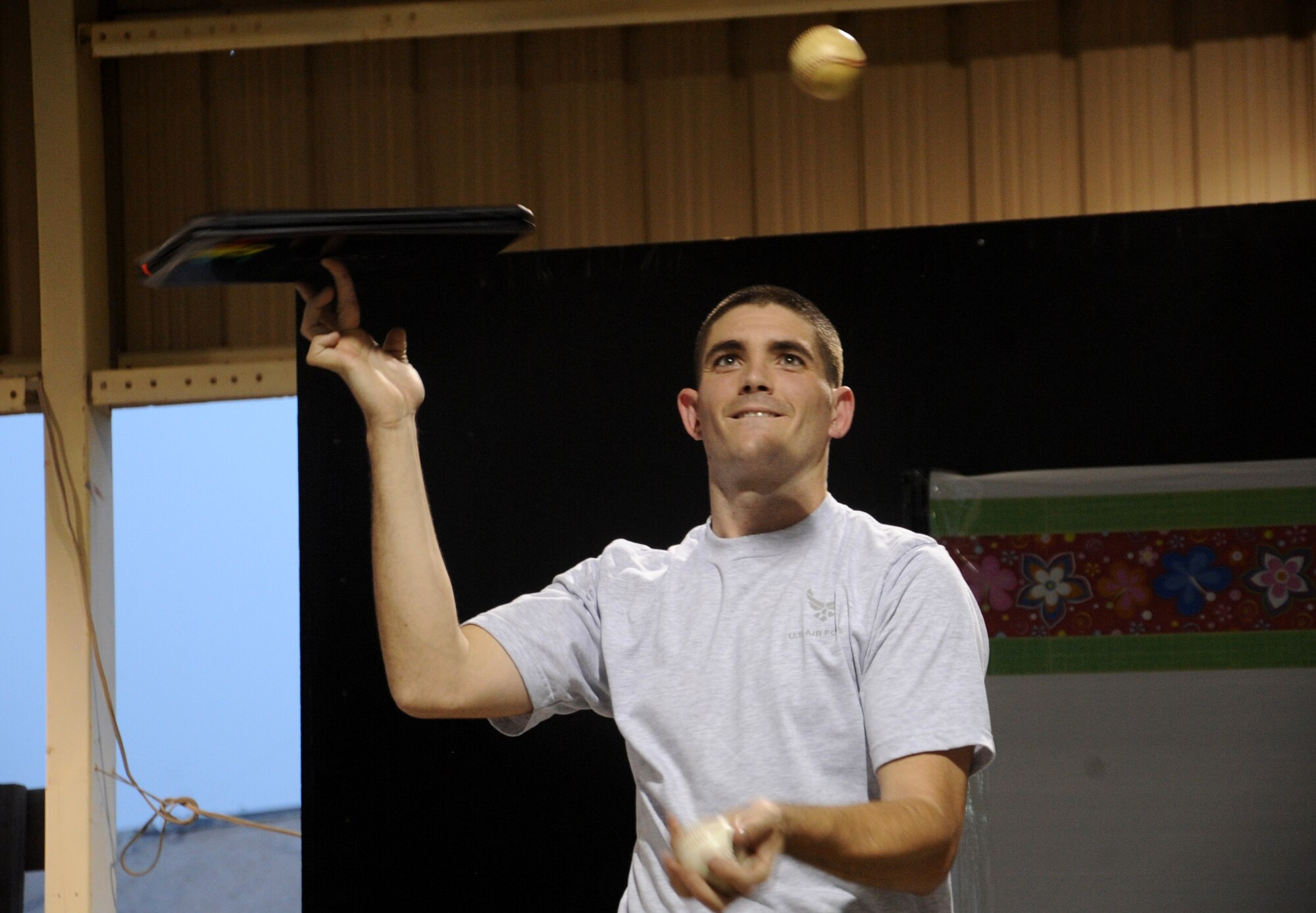 Deployed servicemembers compete in Rock Fest IV, which featured a triathlon (2K run, 5K bike, 200m swim), scavenger hunt, water volleyball contest, boat race, firefighter challenge, talent show and other sundry festivities at the 386th Air Expeditionary Wing. The event helped boost Marauder morale amid a high operations tempo environment.  (U.S. Air Force photo by Senior Airman Cynthia Spalding)