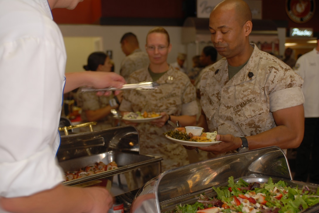 People came from all over the Western region to support their regional food service team. The supporters got to act like critics and taste the different dishes. They later voted the Marines of Mess Hall 5500 from Marine Corps Air Station, Miramar, Calif. the People's Choice Award.
