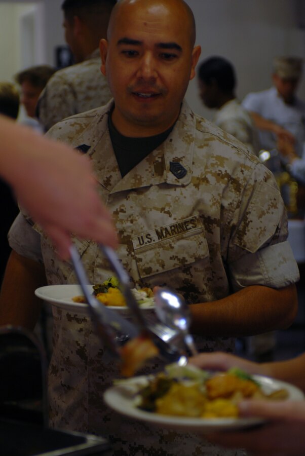 Gunnery Sgt. Genaro Trujillo, west coast food management team instructor, Marine Force Pacific, attended the Chef of the Quarter competition held at Duncan mess hall, Marine Corps Recruit Depot San Diego, June 8. Trujillo and the many other patrons  thay attended voted the Marines of Mess Hall 5500 from Marine Coprs Air Station, Miramar, Calif. the People's Choice Award for the best tasting food.