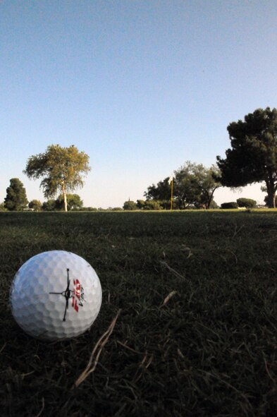 LAUGHLIN AIR FORCE BASE, Texas -- A ball waits near the green of a par three hole during a Chiefs and Shirts versus Commanders Golf Tournament here recently. (U.S. Air Force photo by Senior Airman Scott Saldukas)
