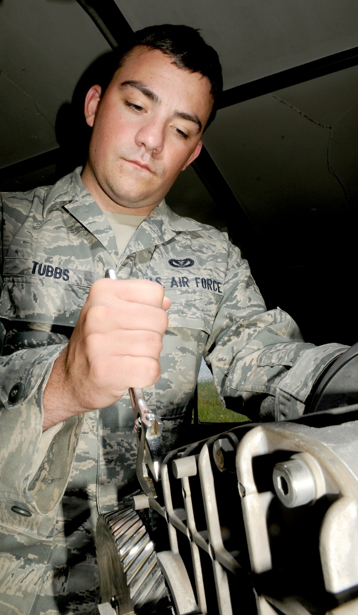 SPANGDAHLEM AIR BASE, Germany - Airman 1st Class Jordan Stephen Tubbs, 52nd Civil Engineer Squadron water and fuel systems maintenance apprentice, is the Super Saber Performer for the week of Aug. 10-16. (U.S. Air Force photo/Senior Airman Nick Wilson)