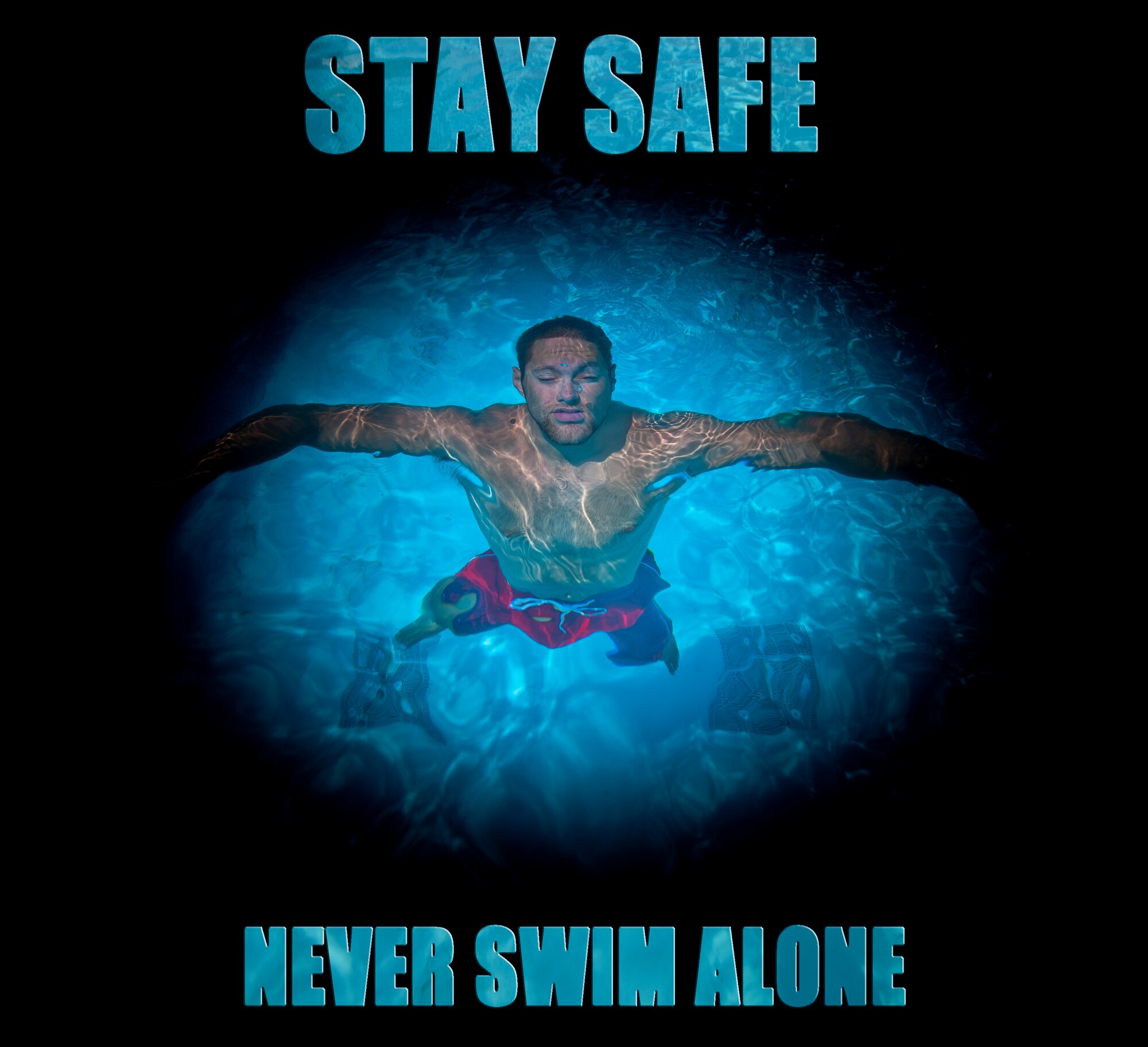 Drowning is the second-leading cause of injury-related deaths for children 1 to 14 years old, and 19 percent of drowning deaths involving children occur in public pools with certified lifeguards present. Compared to a motor vehicle, a swimming pool is 14 times more likely to be involved in the death of a child age 4 and under. During the Critical Days of Summer, stay safe and never swim alone. (U.S. Air Force illustration by Airman 1st Class Joshua Green/Released)
