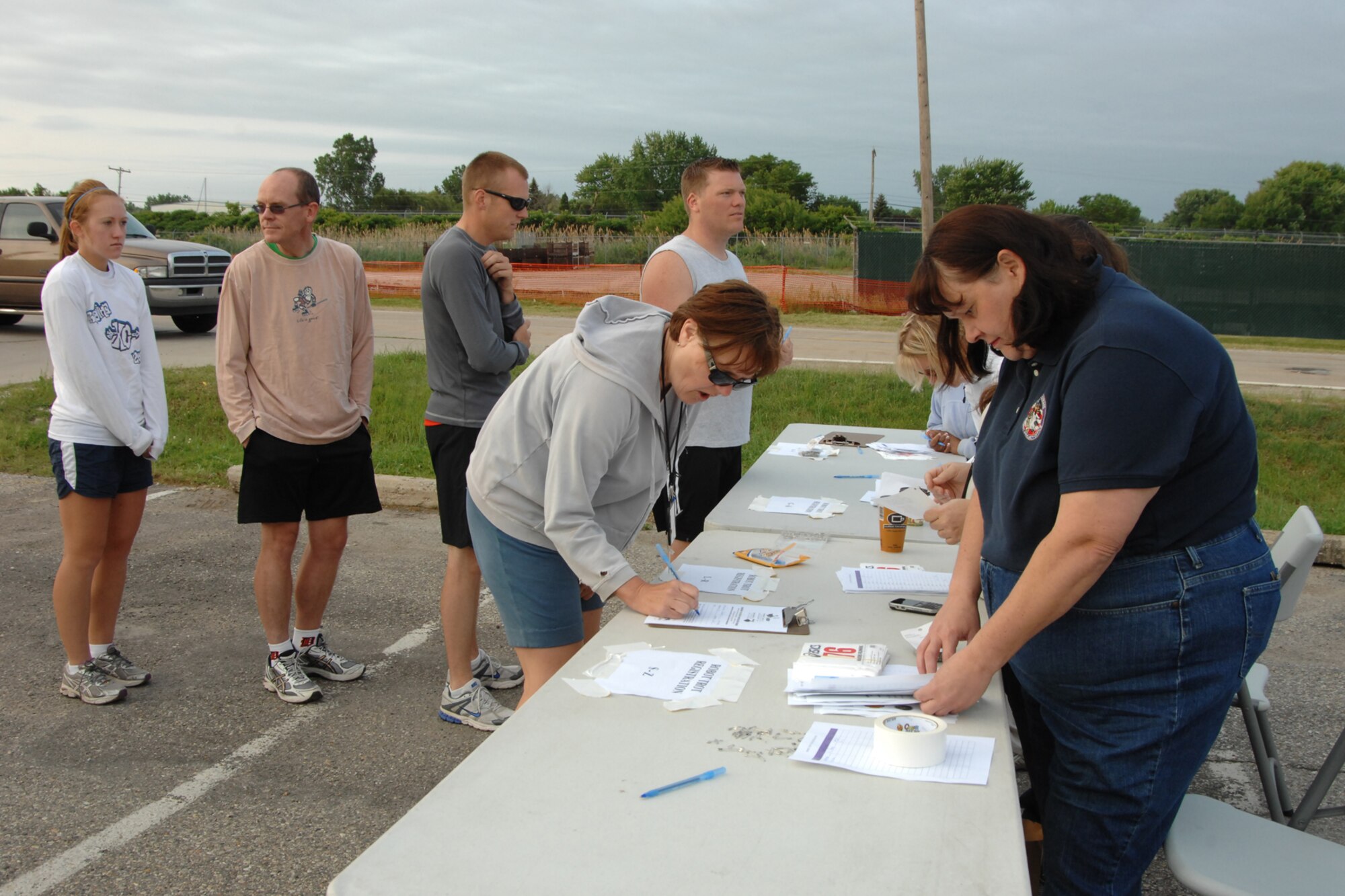 On June 10, 2011, the Robotic Systems Joint Project Office at Selfridge Air National Guard Base held their third annual Robot Trot.  Over 100 runners competed in the 5K race.  Several other runners also competed in a 10-mile race to qualify for the Army 10-Miler, which will be held in Washington D.C. later this year.  Proceeds from the event went to benefit the Wounded Warrior Project.   (U.S. Air Force Photo by Rachel Barton, 127th Public Affairs)