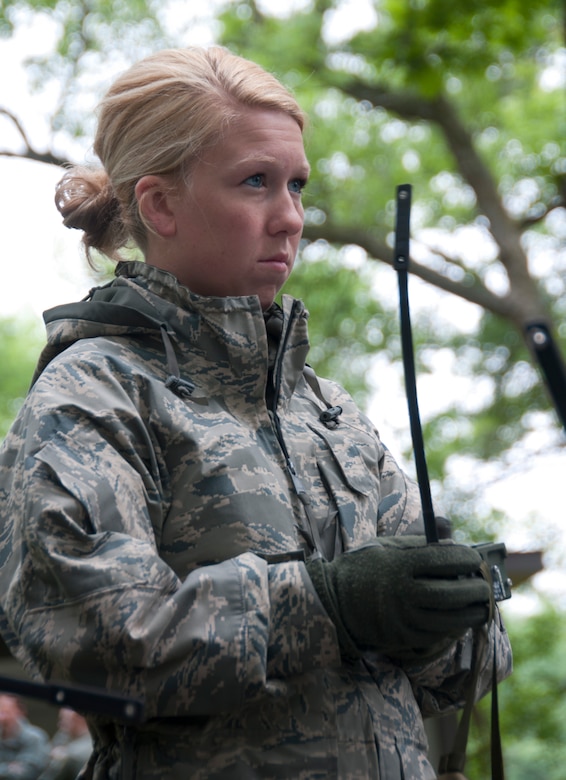 Senior Airmen Elizabeth Hanson takes part in training in the use of PRC-112 survival radio the PRC-112 is one of the newest radios being used by air crews and features voice communication, beacon, sitcom, and GPS. Sixty-two members of the 133rd Airlift Wing, Minnesota Air National Guard are taking part in their annual survival training at Afton State Park, Hastings Minn. including survival equipment, lift raft familiarization, parachute disentanglement and rescue techniques. U.S. Air Force Photo by Tech. Sgt. Erik Gudmundson (released)
