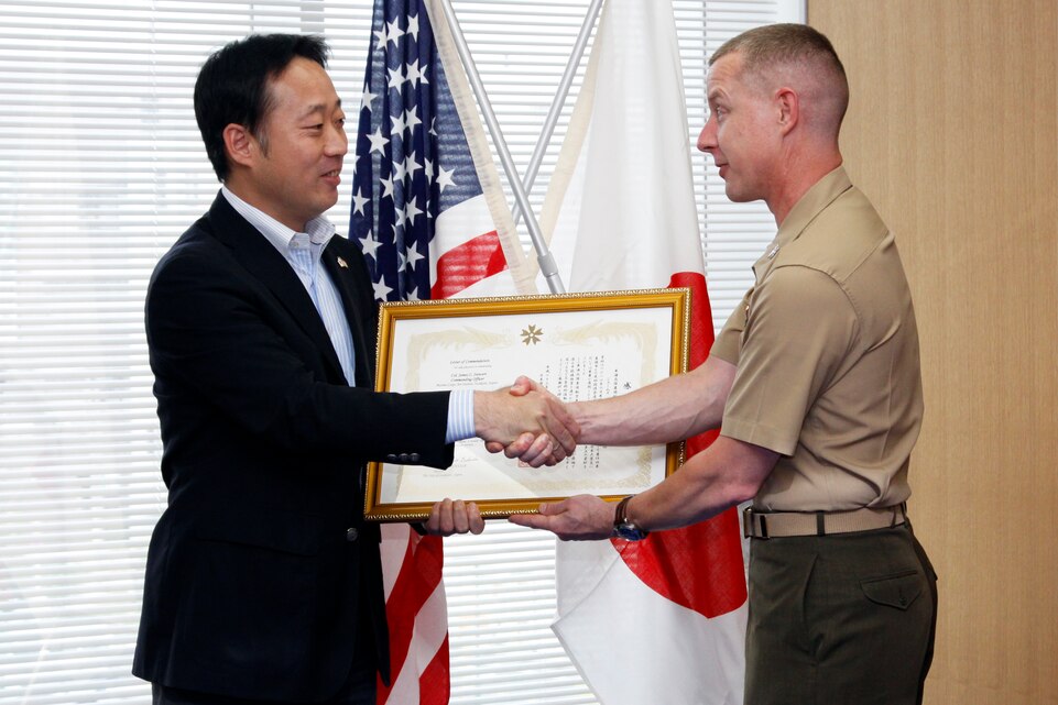 Station CO receives letter of appreciation from Iwakuni city mayor ...