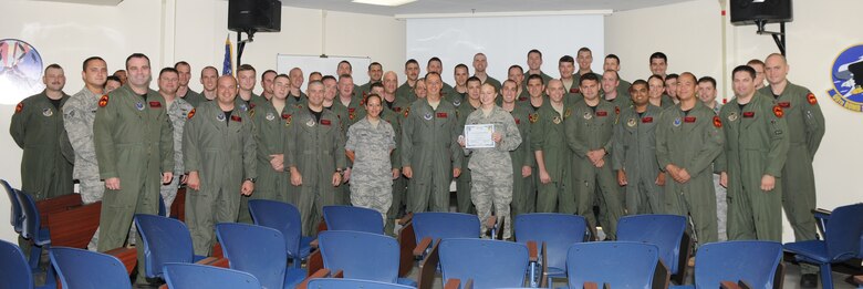 Airman 1st Class Kayla Miller, 96th Expeditionary Bomb Squadron intelligence mission planner, was awarded Andersen's Best here June 7.

