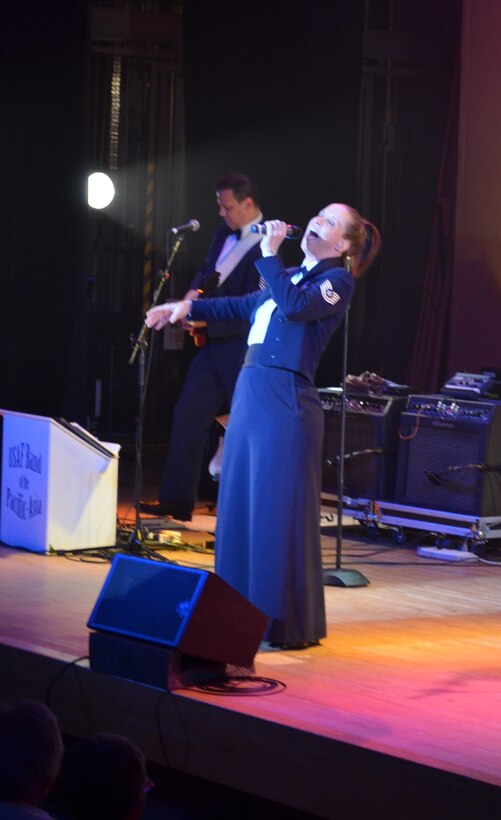 TSgt Rebecca Packard sings Journey’s, “Don’t Stop Believing” in Ichinoseki City, Iwate