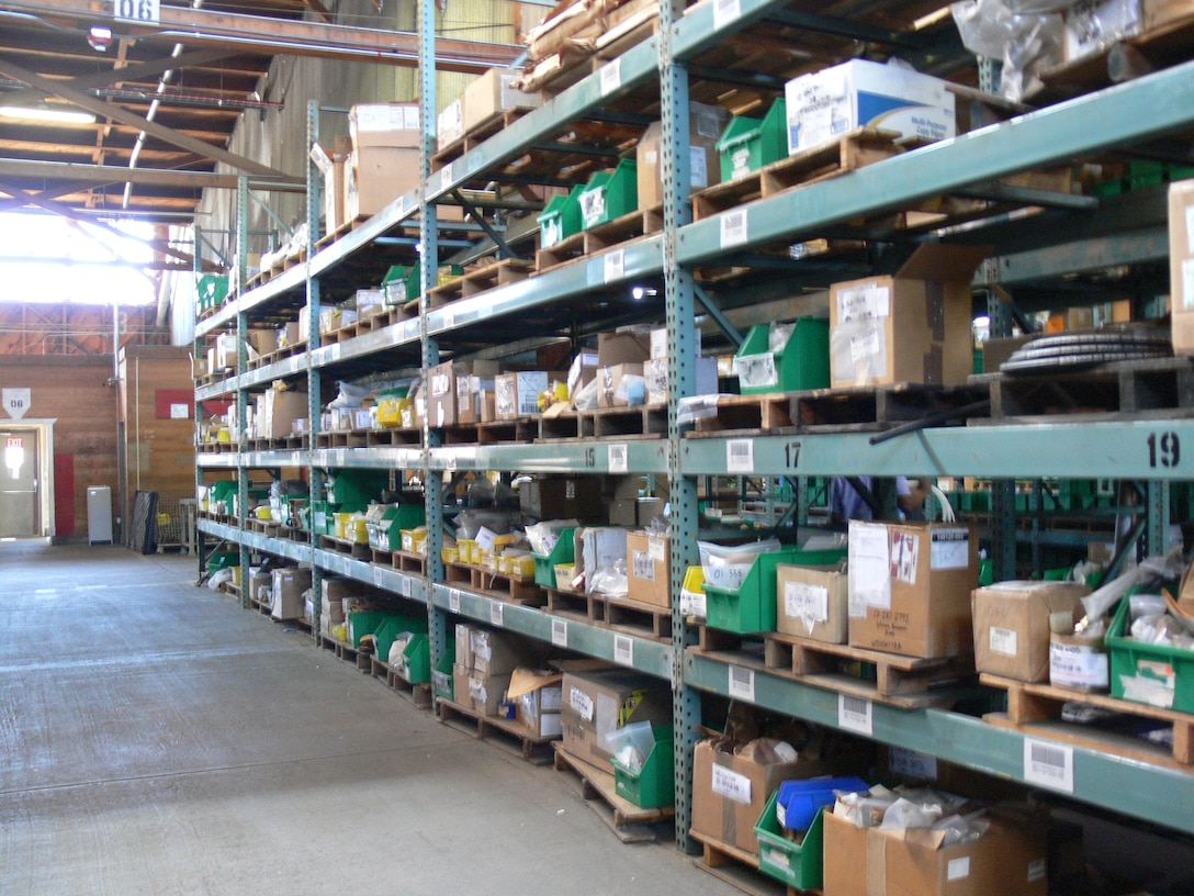 Warehouse 405, located on the Yermo Annex of Marine Corps Logistics Base Barstow, has undergone various organizational changes. Creating a more efficient flow of materials and a more effective work place are the goals of the consolidation of many repair parts within the warehouse.