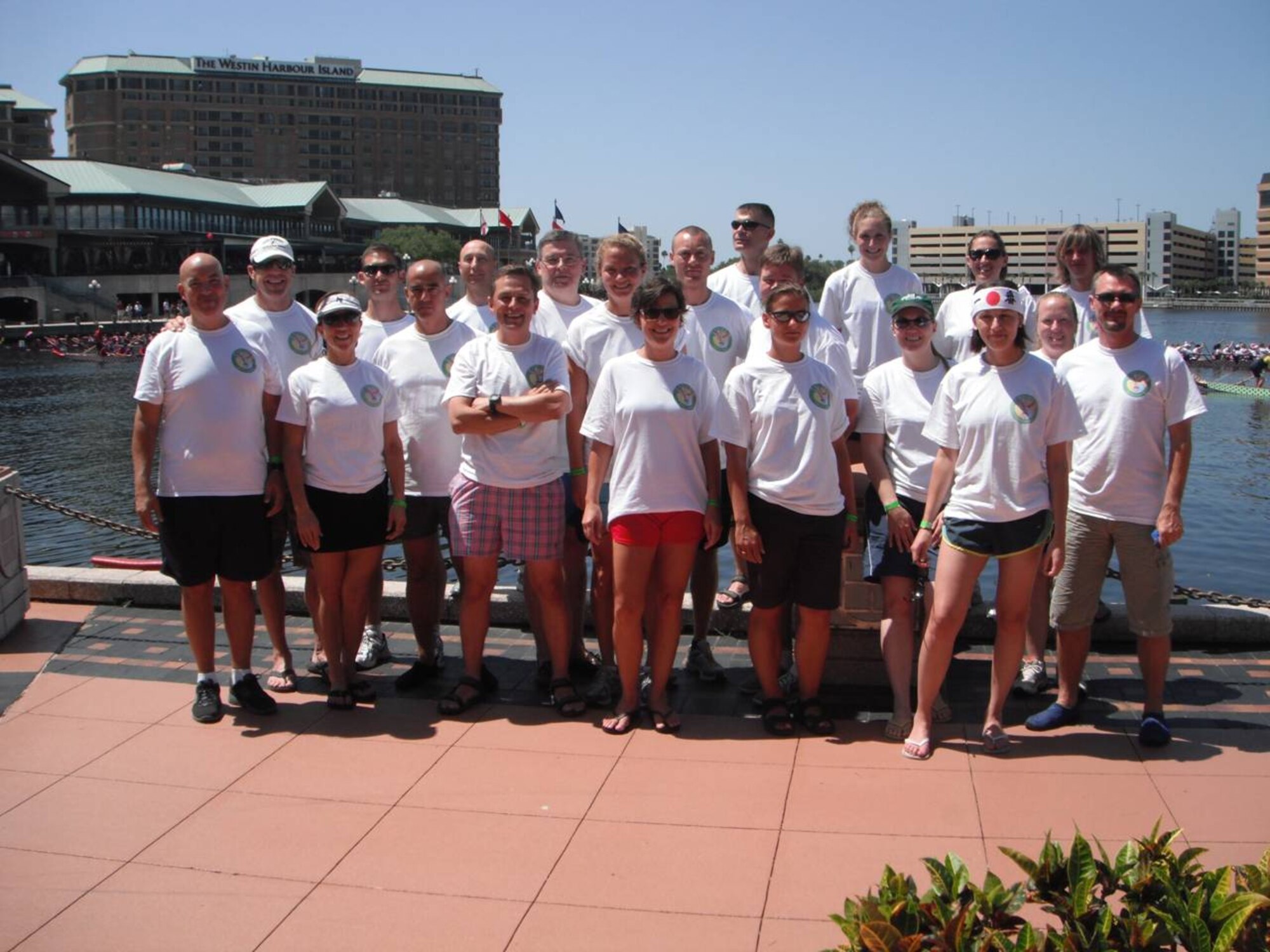The ‘Coalition Freedom Fighters’ Race Team pose for a picture during the 8th annual Tampa Bay International Dragon Boat Races at Garrison Channel at the Marriott Waterside Hotel Marina and Cotanchobee Fort Brooke Park . (Courtesy photo)  