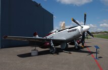 The F-51D was a fighter-interceptor flown by the 109th FIS and the 179th FIS from 1947 until 1955 when the 179th FIS coverted to the F-94A/B all-weather jet fighter-interceptor and the 109th FIS converted to the T-28 as an interim aircraft. 
Dimensions
Fuselage Length: 32ft. 9.5in.
Wing Span: 37ft. 0.5in
Height: 13ft. 8in.

