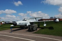 The Northrop F-89H was a subsonic fighter designed to serve as an all-weather interceptor. It served during the Korean War and the early days of the Cold War. Both Minnesota squadrons flew the F-89 on active air defense missions beginning in the late 1950s. In January 1958, the 109th Fighter-Interceptor Squadron took over the F-89H all-weather interceptors of a deactivated Air Force squadron, along with the alert hangars that now house the museum. The 109th Fighter Interceptor Squadron at Minneapolis flew the F-89H in 1957-59, until its mission changed from air defense to air transportation flying the C-97s. The 179th FIS at Duluth to over the air defense mission from the 109th FIS and flew the F-89J from mid-1959 through late 1966. 
Dimensions
Fuselage Length: 53ft. 10in.
Wing Span: 59ft. 8in.
Height: 17ft. 7in.


