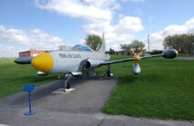 The Lockheed F-94C was a subsonic fighter designed to serve as an interim all-weather interceptor. It was based on the airframe of the T-33A trainer, but fitted with a more powerful after burning engine, interception radar and armament. It was flown by the 109th Fighter-Interceptor Squadron (St. Paul, MN) in 1957 and the 179th Fighter-Interceptor Squadron (Duluth, MN) from 1954 to 1959, before the units converted to the F-89 Scorpions. Both units did their flying out of Duluth, MN and Volk Field, WI since Holman Field was not satisfactory for handling this aircraft. The first F-94s received by the 179th FIS were As and Bs. By the time the F-94Cs came on line the 109th was converting to a new air defense mission located at MSP IAP. They were to take over the air defense mission of the USAF and were to fly F-89s.
Dimensions
Fuselage Length: 44ft. 4in.
Wing Span: 37ft. 4in.
Height: 14ft. 11in.

