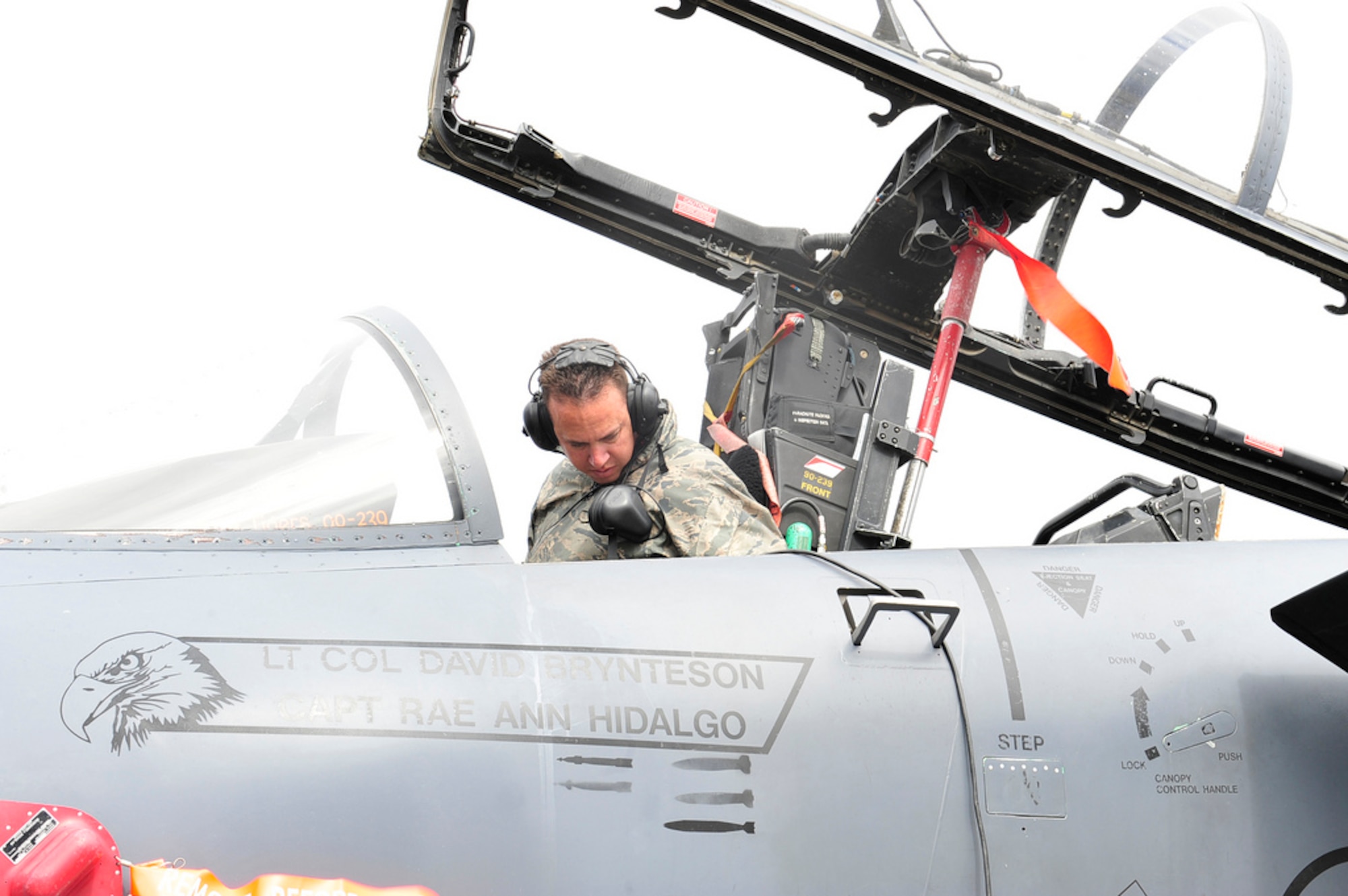 Staff Sgt Raul Agosto an Aircraft Armament Journeyman with the 391st Aircraft Maintenance Unit, completes an M-9 Function check on an F-15 Eagle, during the Northern Edge Premier Joint Training Exercise at Eielson Air Force Base, June 13. This joint training event provides an effective capability focused scenario that will enable real world proficiency in detecting and tracking units at sea, air and on land. (U.S. Air Force photo/ Staff Sgt. Lakisha A. Staff Sgt Raul Agosto an Aircraft Armament Journeyman with the 391st Aircraft Maintenance Unit, Mountain Home Air Force Base, Idaho, completes an M-9 Function check on an F-15 Eagle, during the Northern Edge Premier Joint Training Exercise at Eielson Air Force Base, June 13. This joint training event provides an effective capability-focused scenario that will enable real world proficiency in detecting and tracking units at sea, in the air and on land. (U.S. Air Force photo/ Staff Sgt. Lakisha A. Croley)