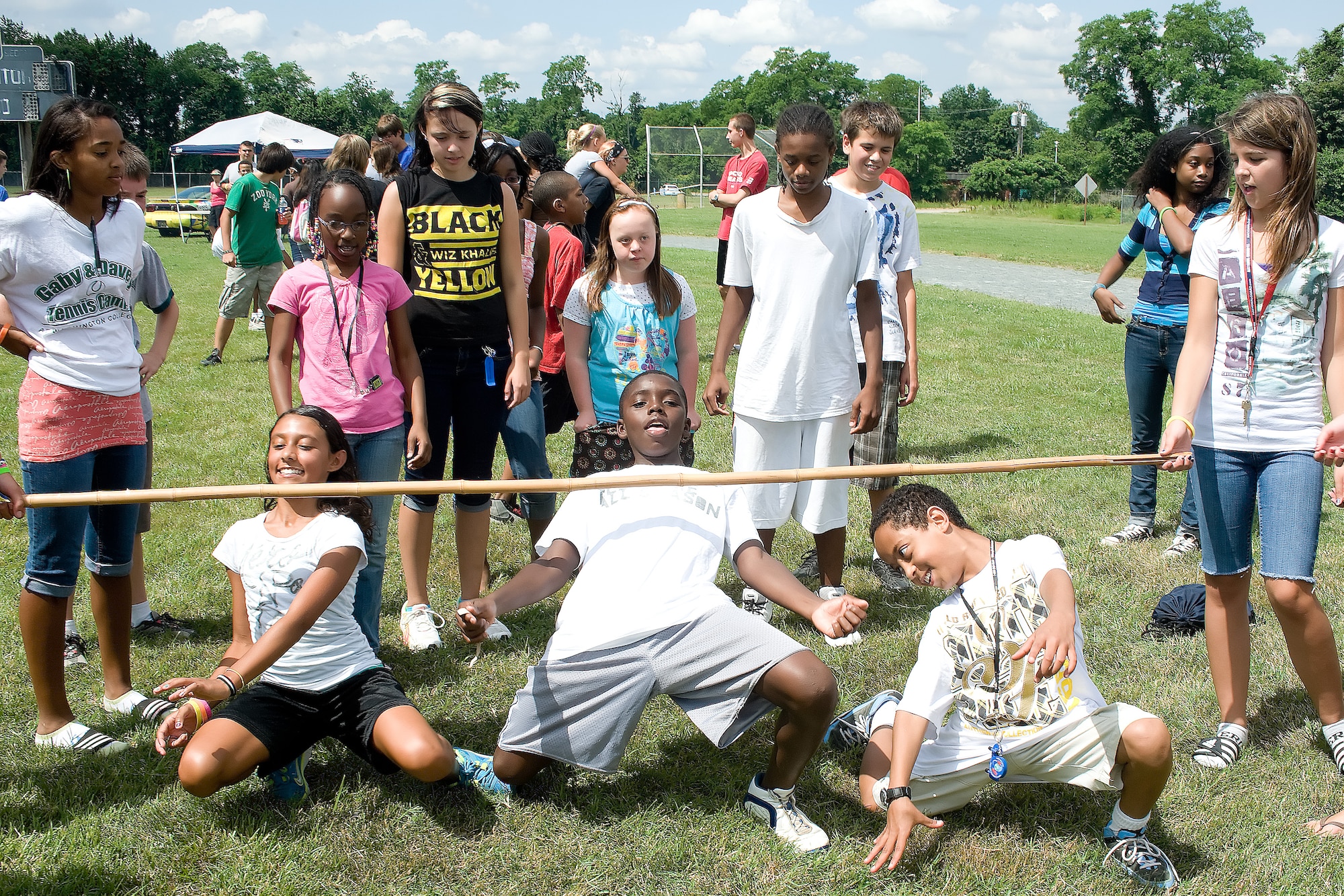 Students participate in Positive Behavior Support Day June 14, 2011 at Dover Schools, Dover Air Force Base, Del. All students were invited to join in the day's activities, because they all showed exemplary behavior through out the school year.  (U.S. Air Force photo by Adrian Rowan)
