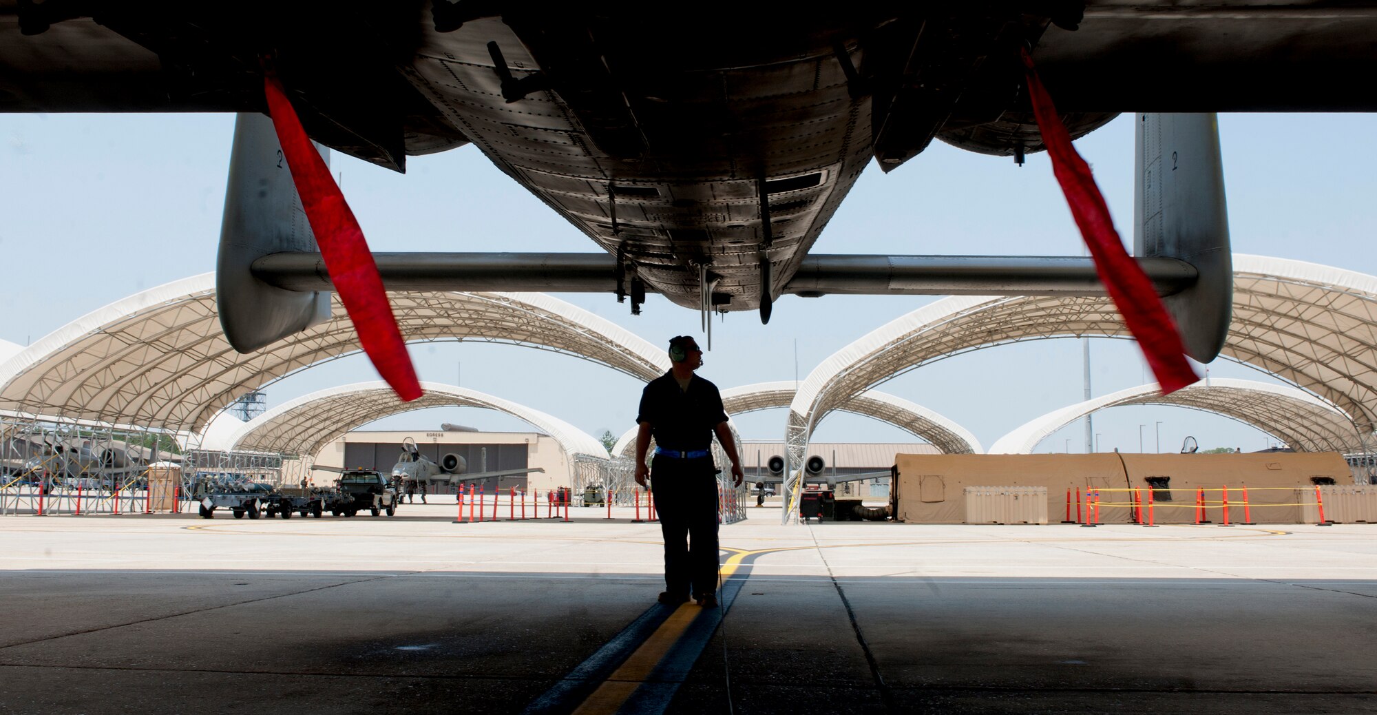 U.S. Air Force Senior Airman Brendan Tuttle, 74th Aircraft Maintenance Unit crew chief, performs a preflight check on an A-10C Thunderbolt II during a phase II operational readiness exercise flying surge at Moody Air Force Base, Ga., June 15. The flying surge was a two-day exercise that prepared aircrew and maintainers for an inspection scheduled for next year. (U.S. Air Force photo by Senior Airman Benjamin Wiseman/Released)
