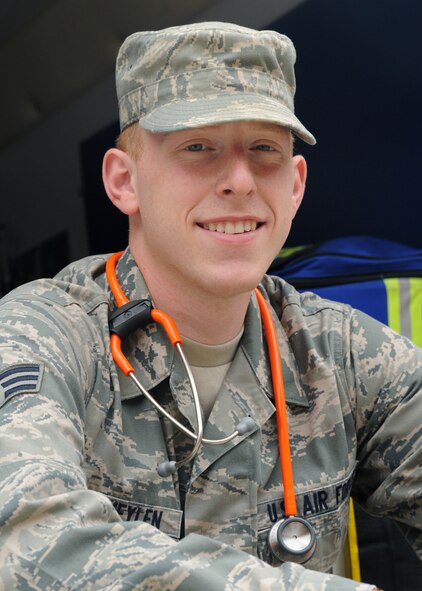 Senior Airman Josh Vermeylen, 319th Medical Operations Squadron, was accepted into the U.S. Air Force Academy through the Leaders Encouraging Airmen Development program. (U.S. Air Force photo by Senior Airman Amber Bennett)